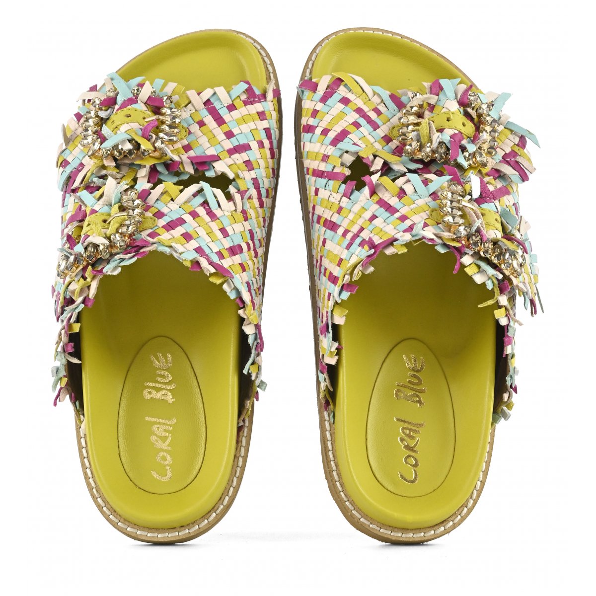 Sandalo gioiello in pelle intrecciata