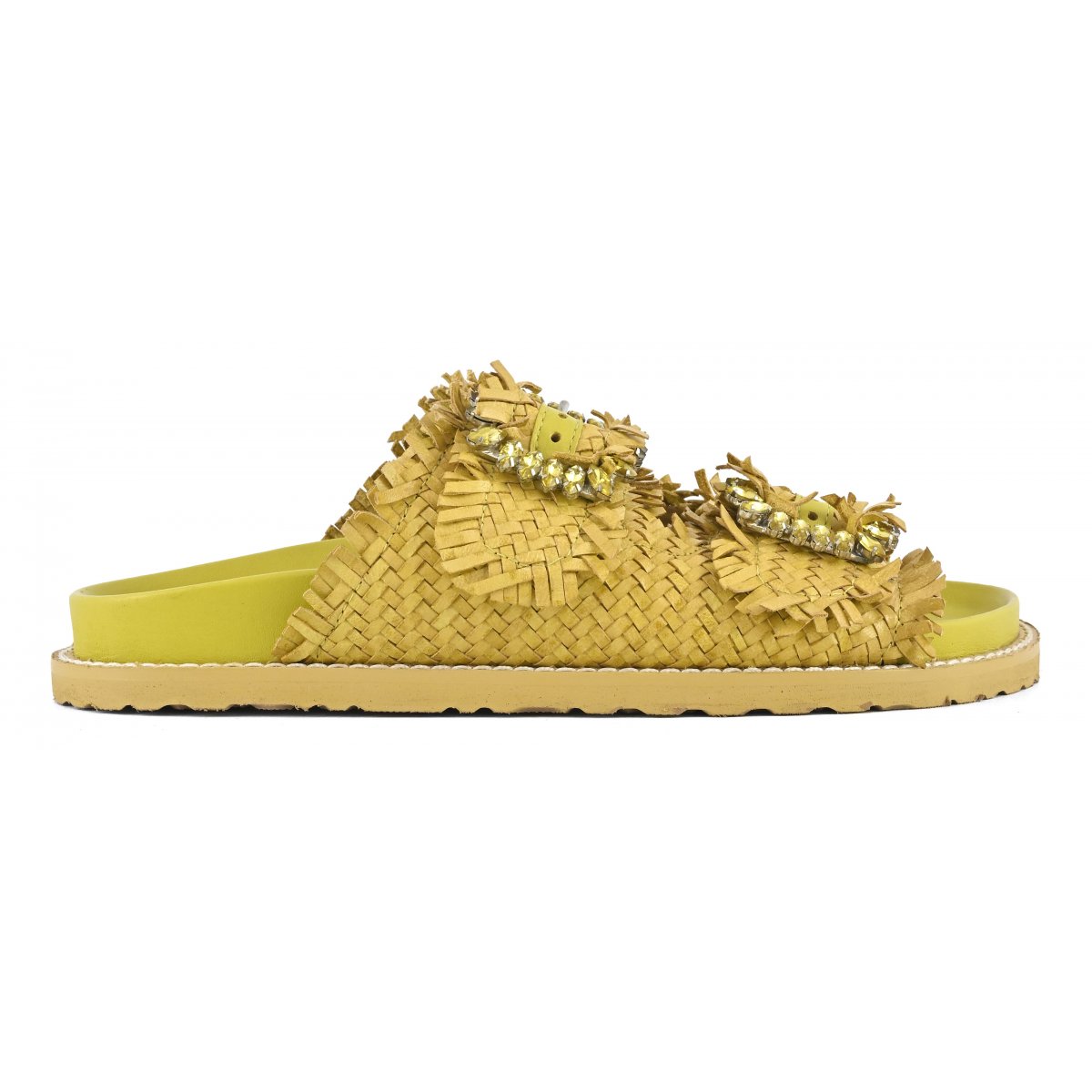 Sandalo gioiello in pelle intrecciata