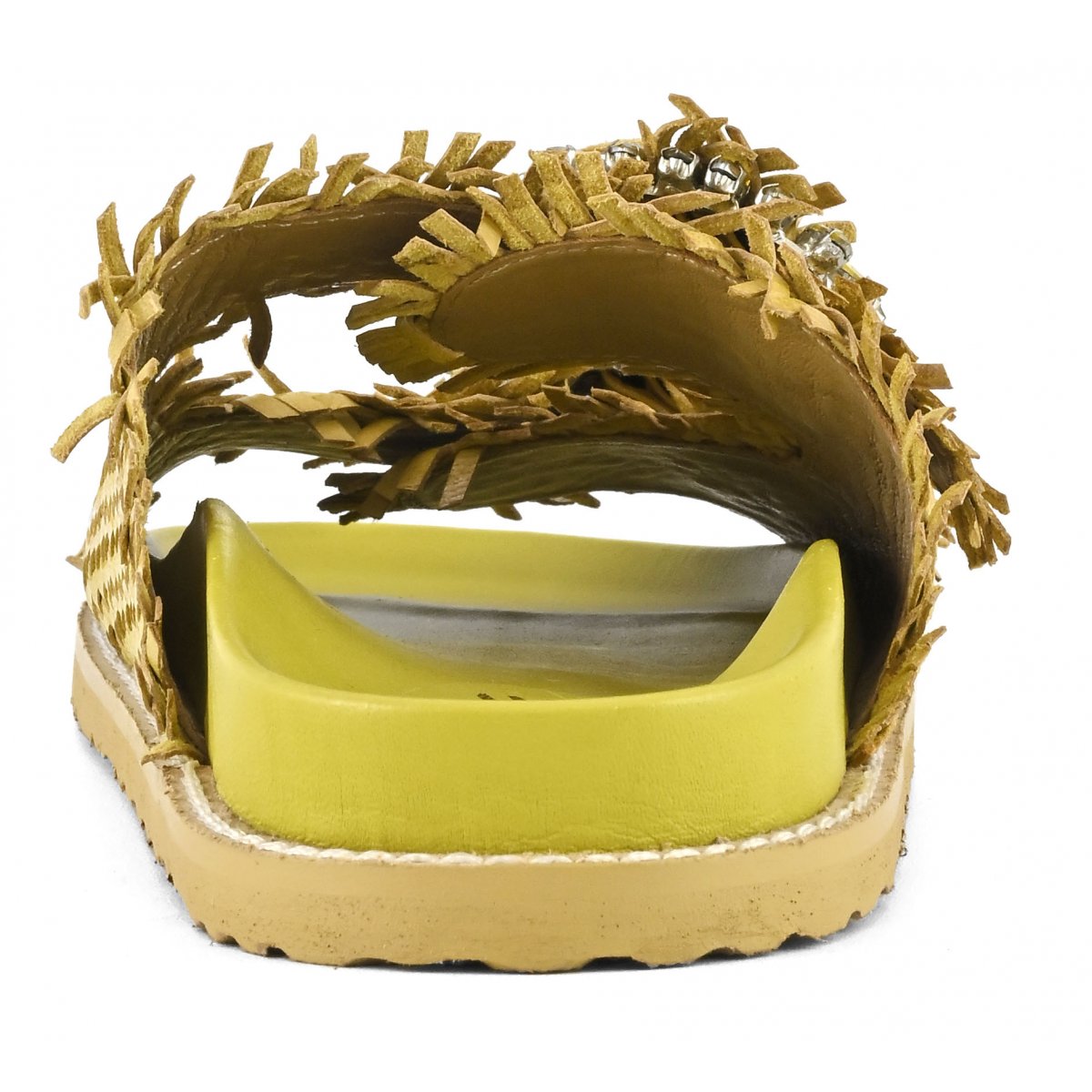 Sandalo gioiello in pelle intrecciata
