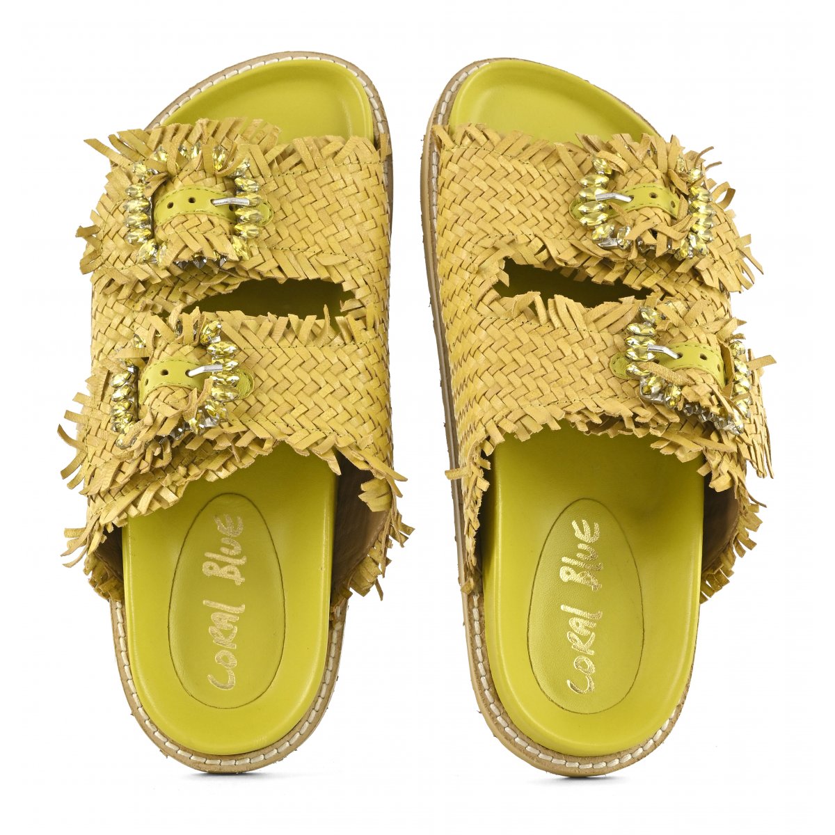 Sandalo gioiello in pelle intrecciata