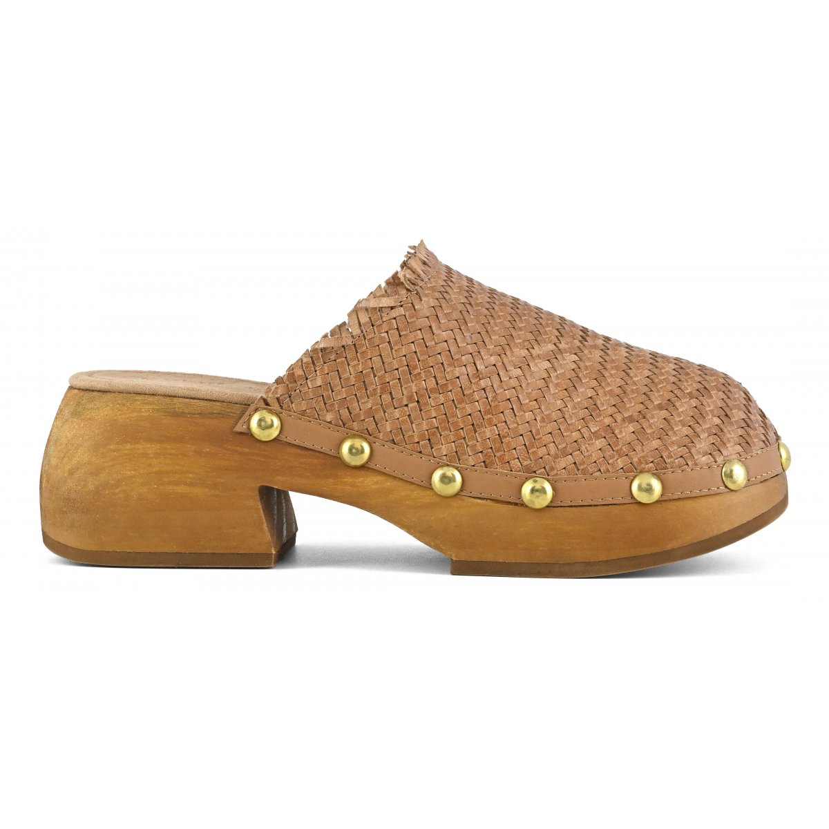 Woven wood clog