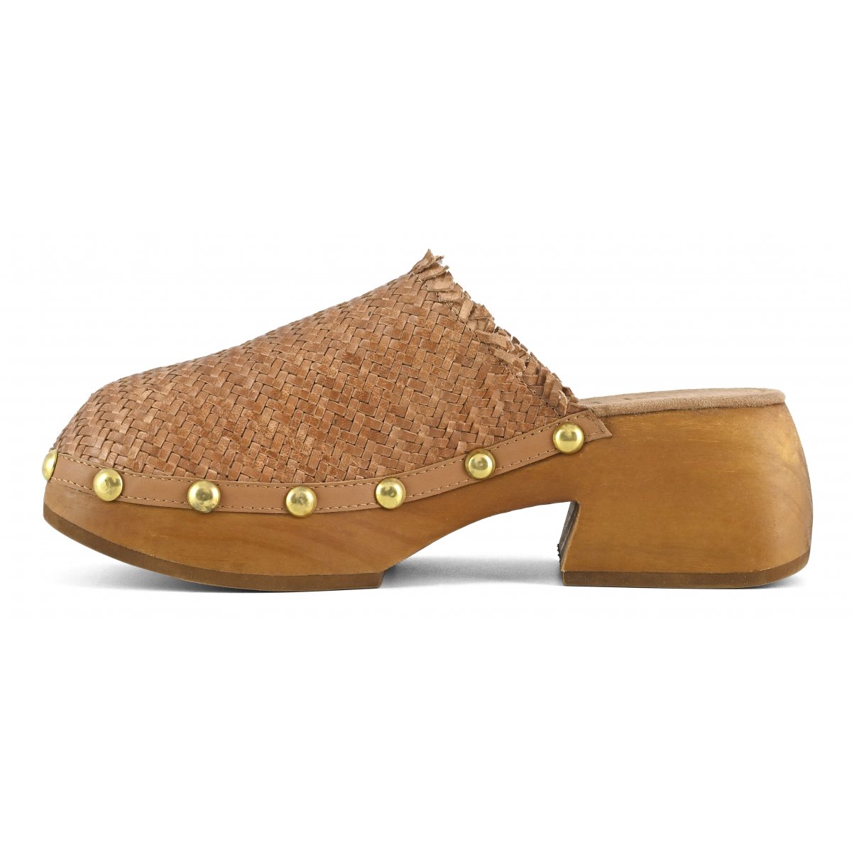Woven wood clog