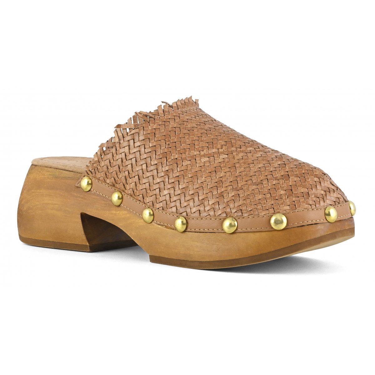 Woven wood clog