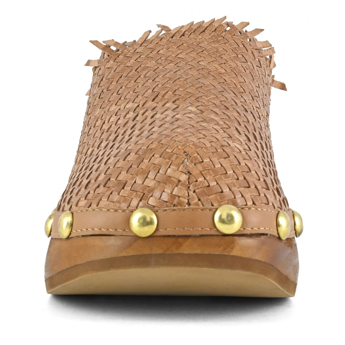 Woven wood clog