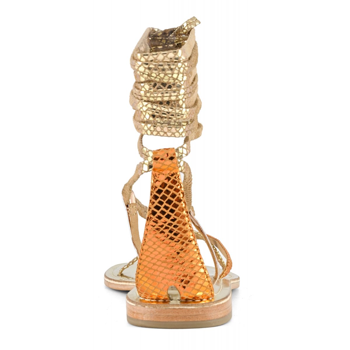 Sandalo schiava infradito in pelle multicolor