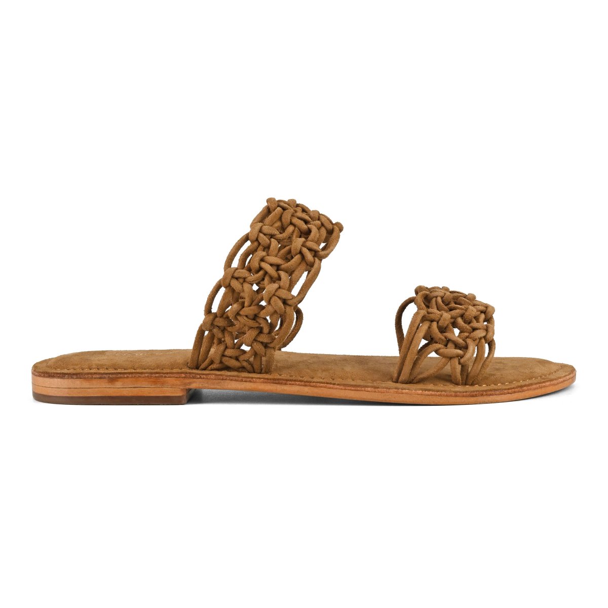 Sandalo doppia fascia con nodi in suede
