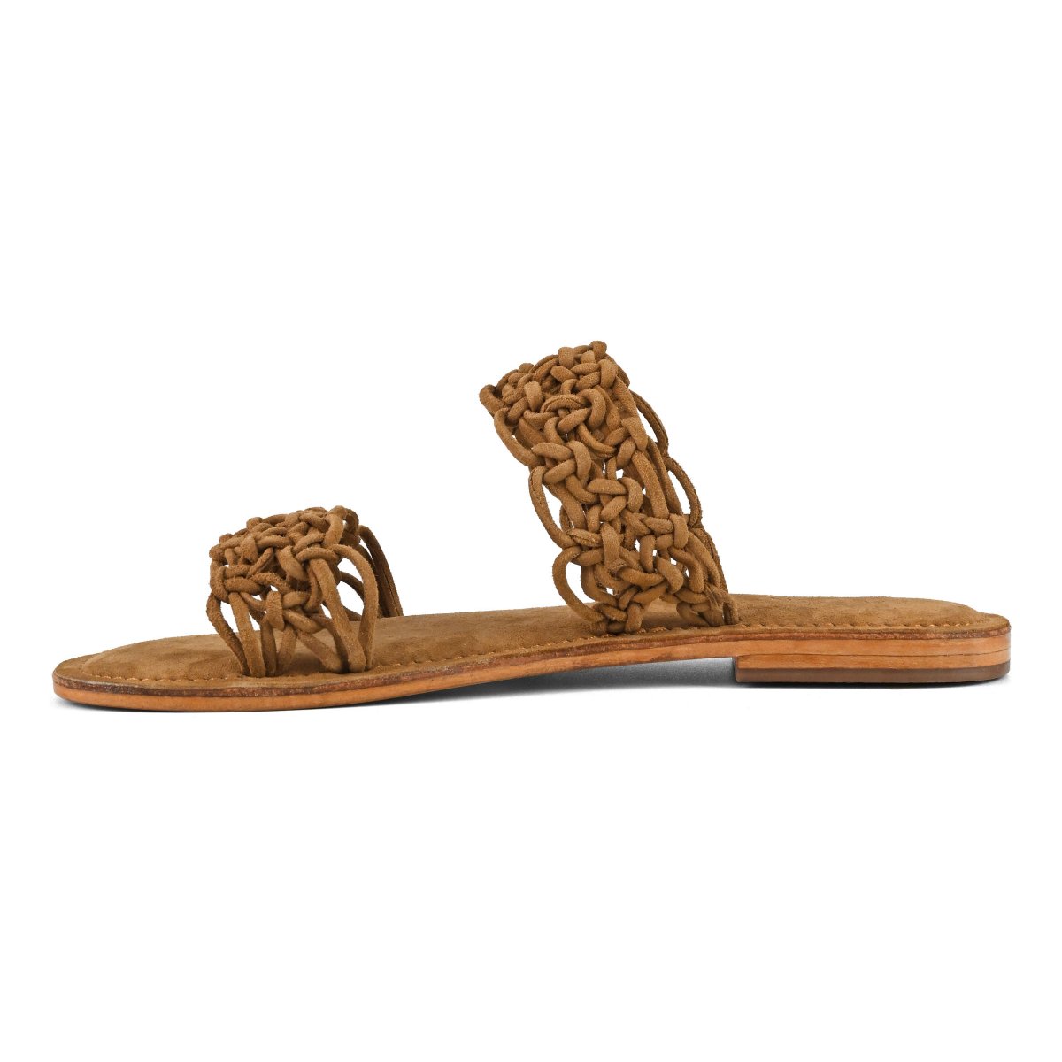 Sandalo doppia fascia con nodi in suede