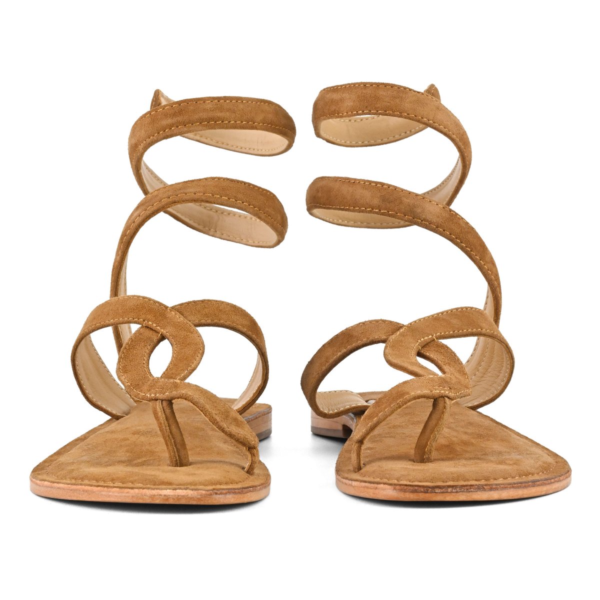 Sandalo infradito wrap up in pelle