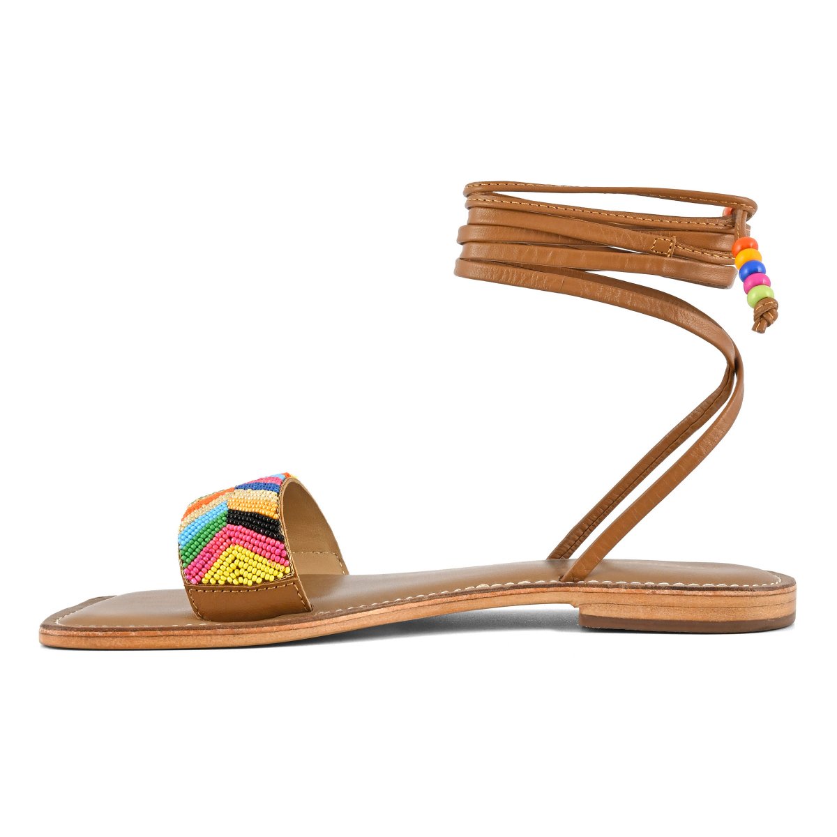 Sandalo schiava ricamo perline
