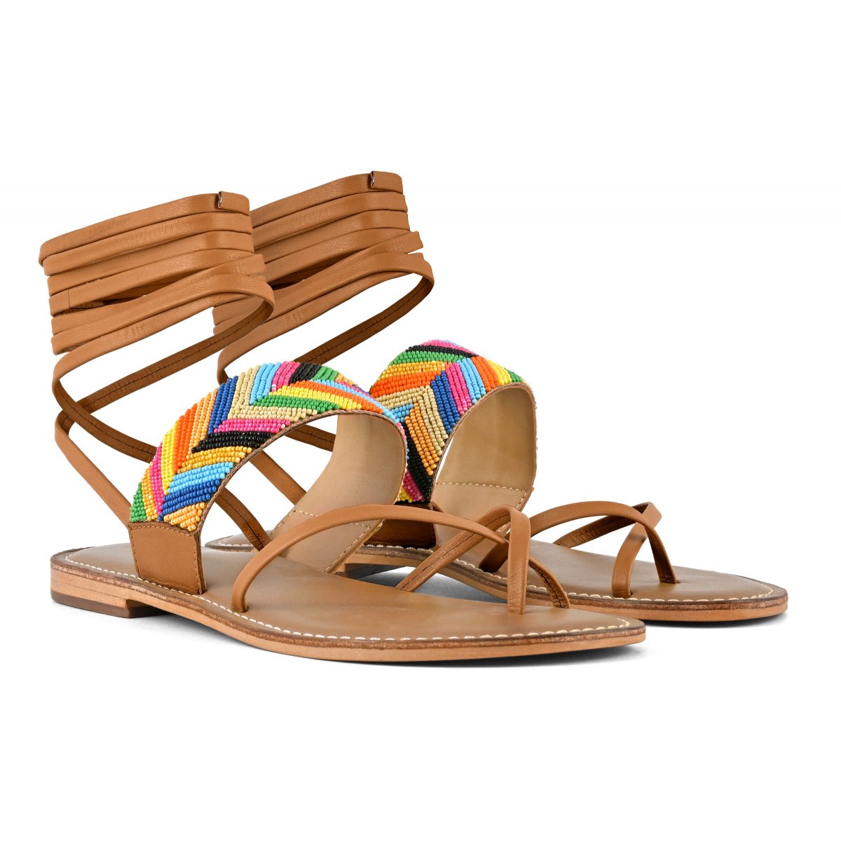 Sandalo schiava infradido ricamo perline