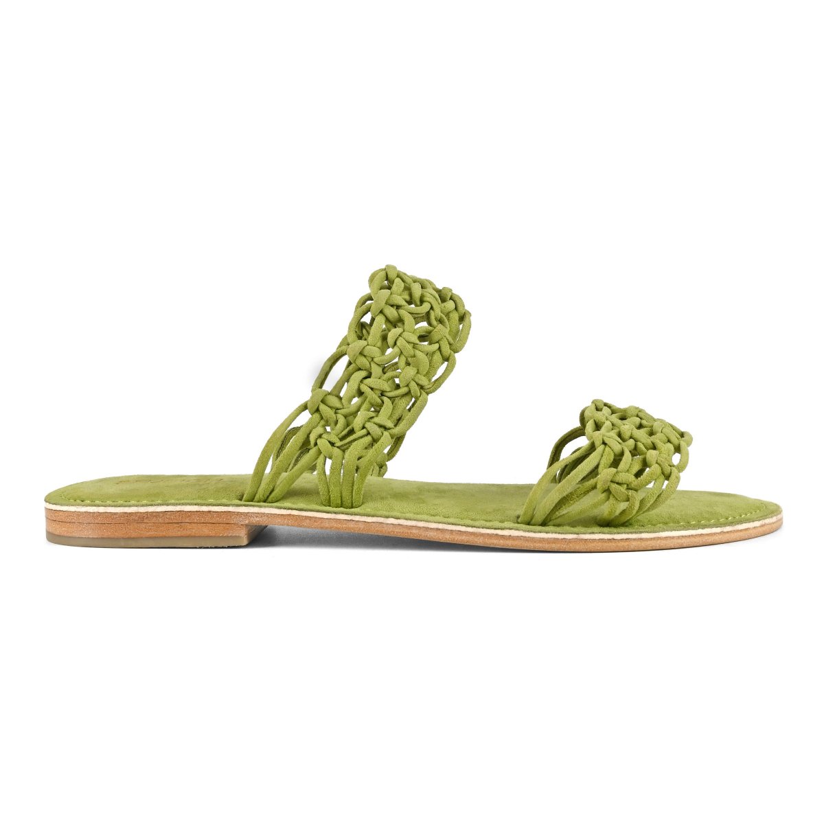 Sandalo doppia fascia con nodi in suede