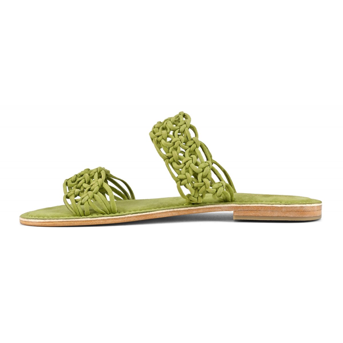 Sandalo doppia fascia con nodi in suede