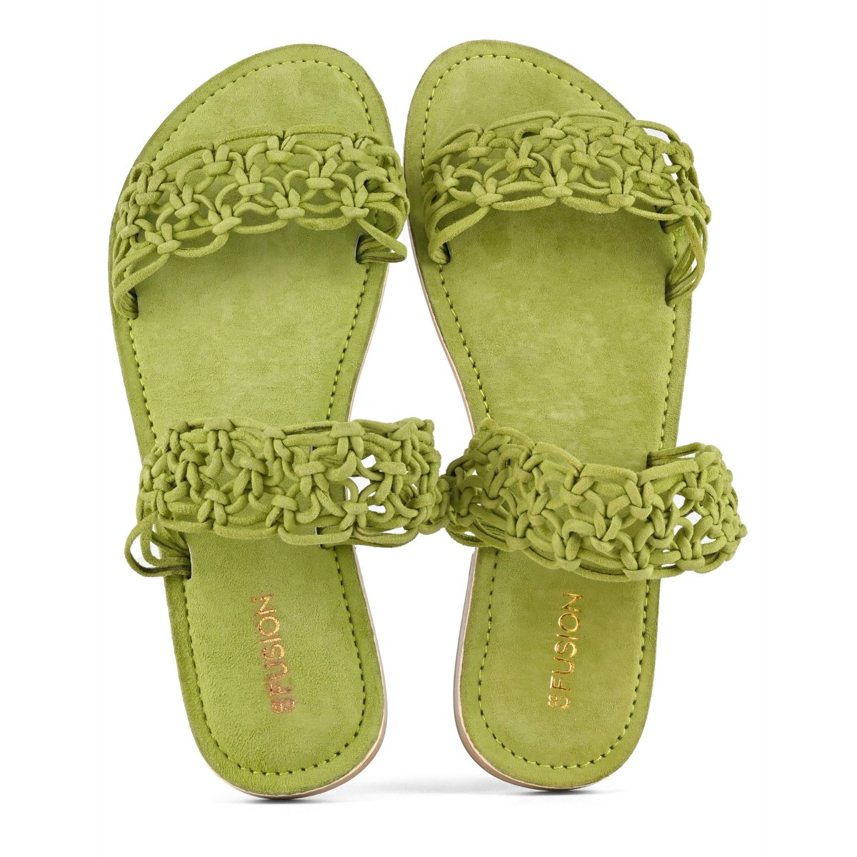 Sandalo doppia fascia con nodi in suede