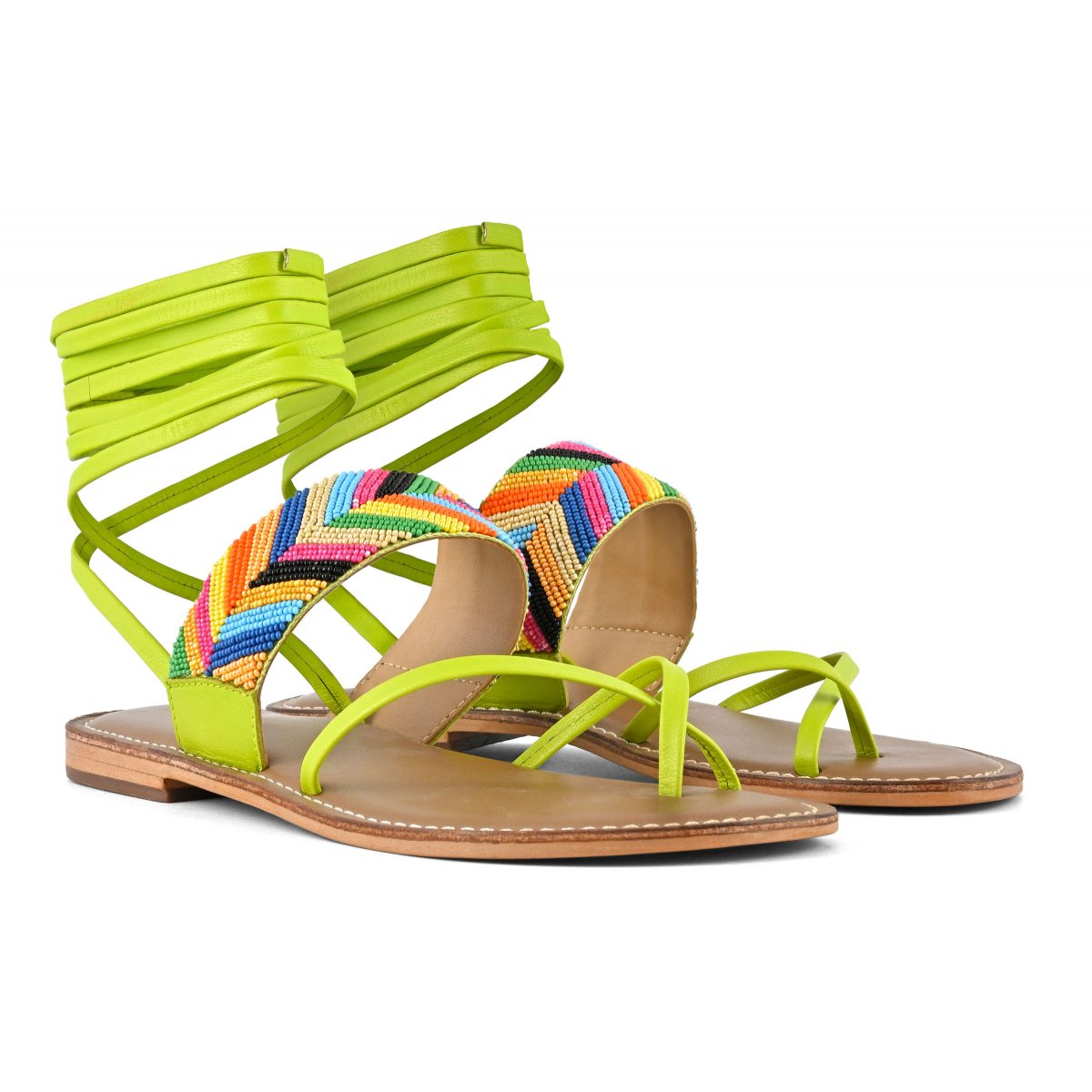 Sandalo schiava infradido ricamo perline