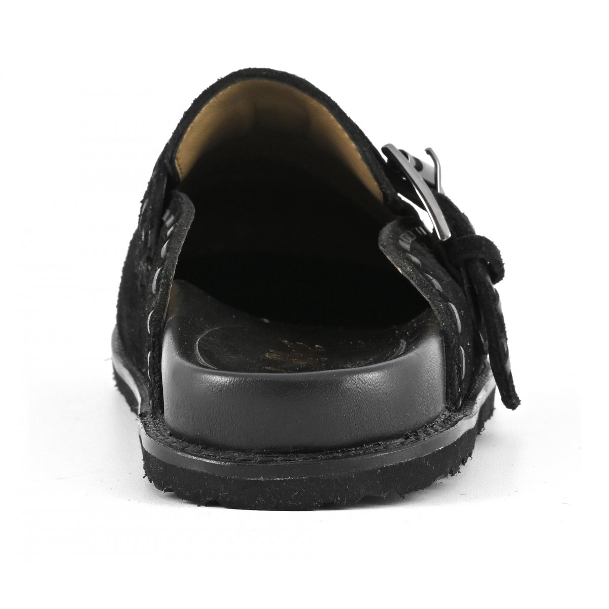 Sabot in pelle cuciture etniche