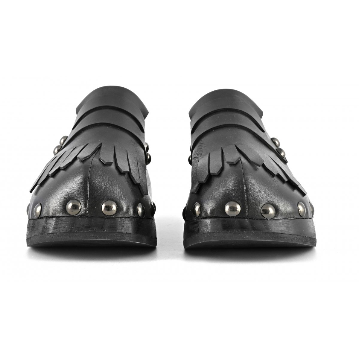 Zoccolo con frange in pelle