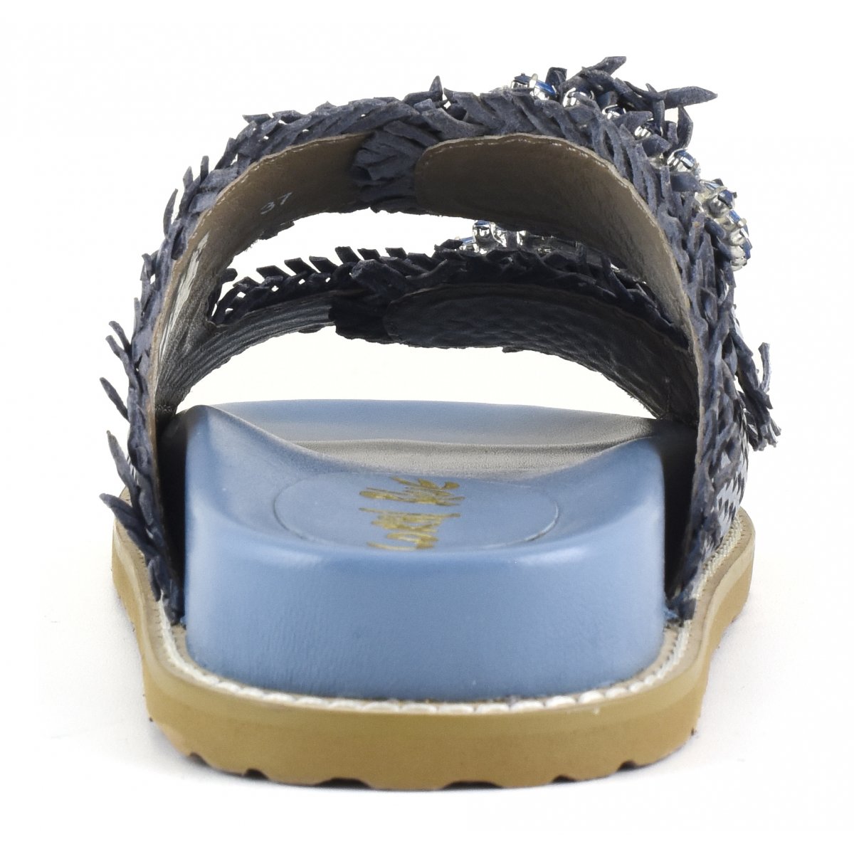 Sandalo gioiello in pelle intrecciata