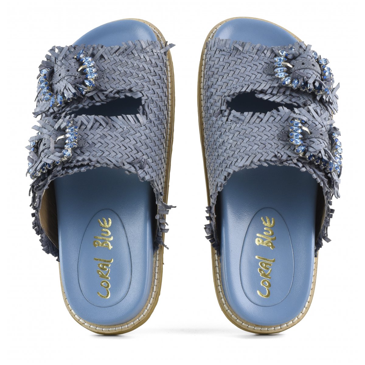 Sandalo gioiello in pelle intrecciata