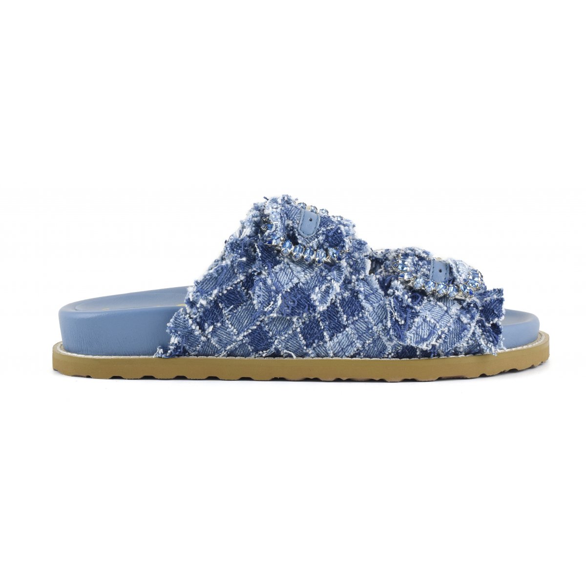 Sandalo gioiello intreccio denim