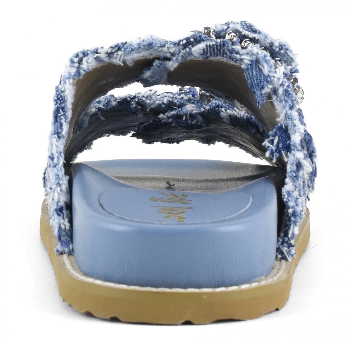 Sandalo gioiello intreccio denim