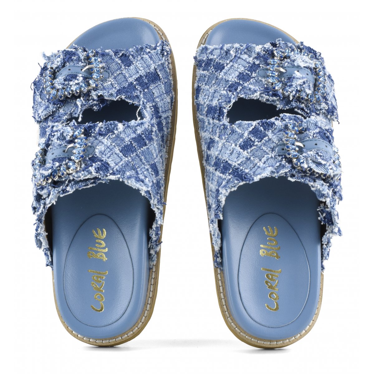 Sandalo gioiello intreccio denim
