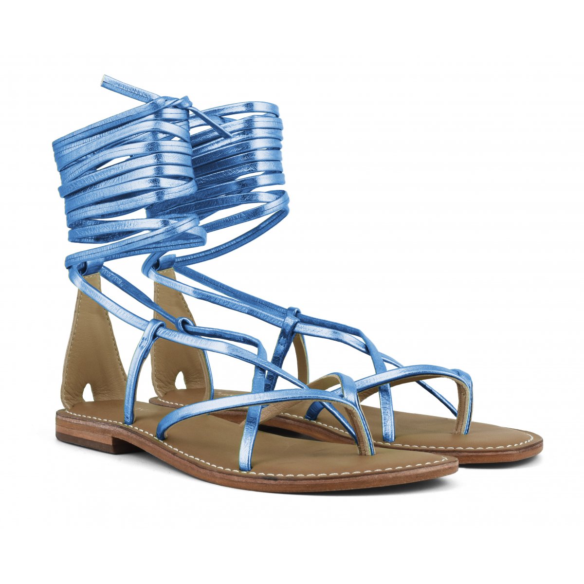 Sandalo lacci lunghi in pelle