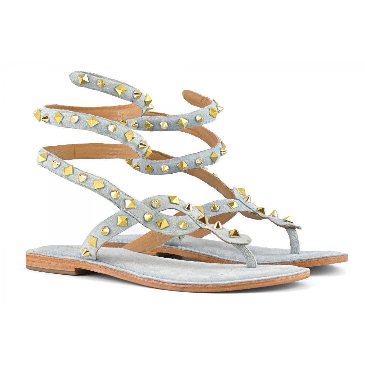 Sandalo wrap up borchie piramidali