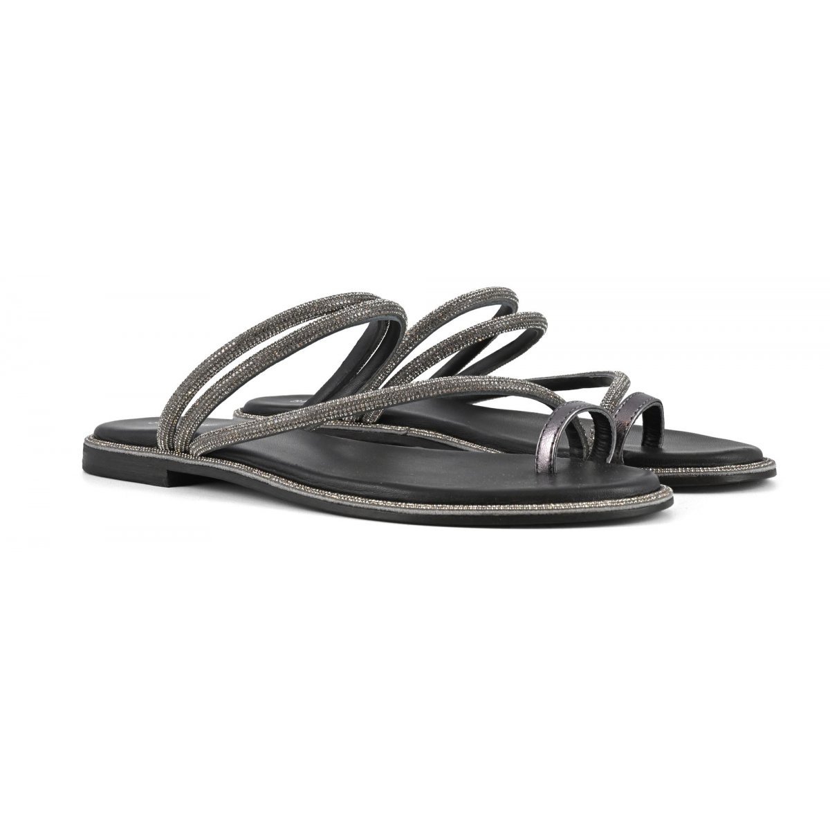 Sandalo infradito minimal con strass