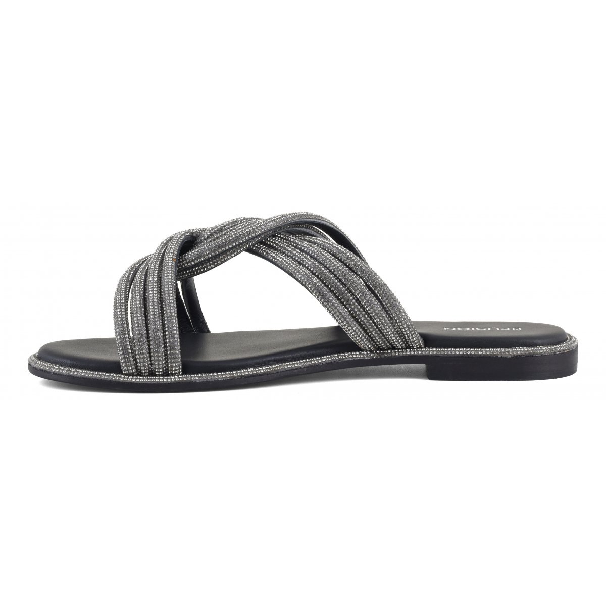 Sandalo fascia nodo strass