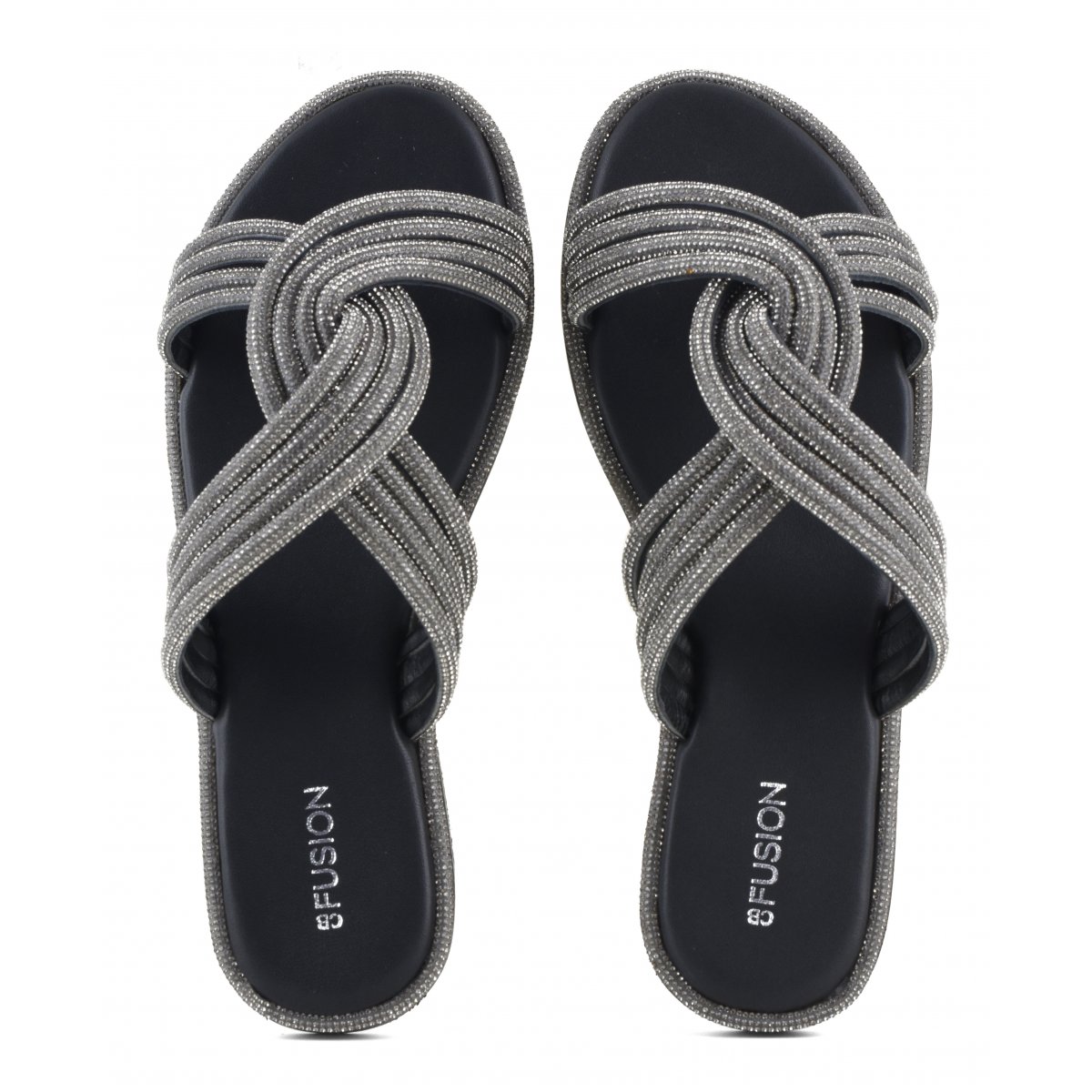 Sandalo fascia nodo strass