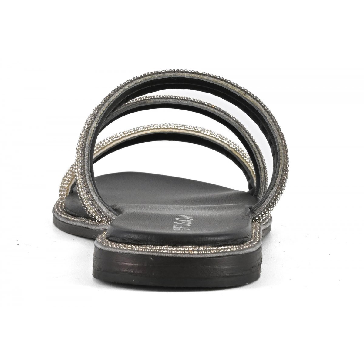 Sandalo con fasce strass