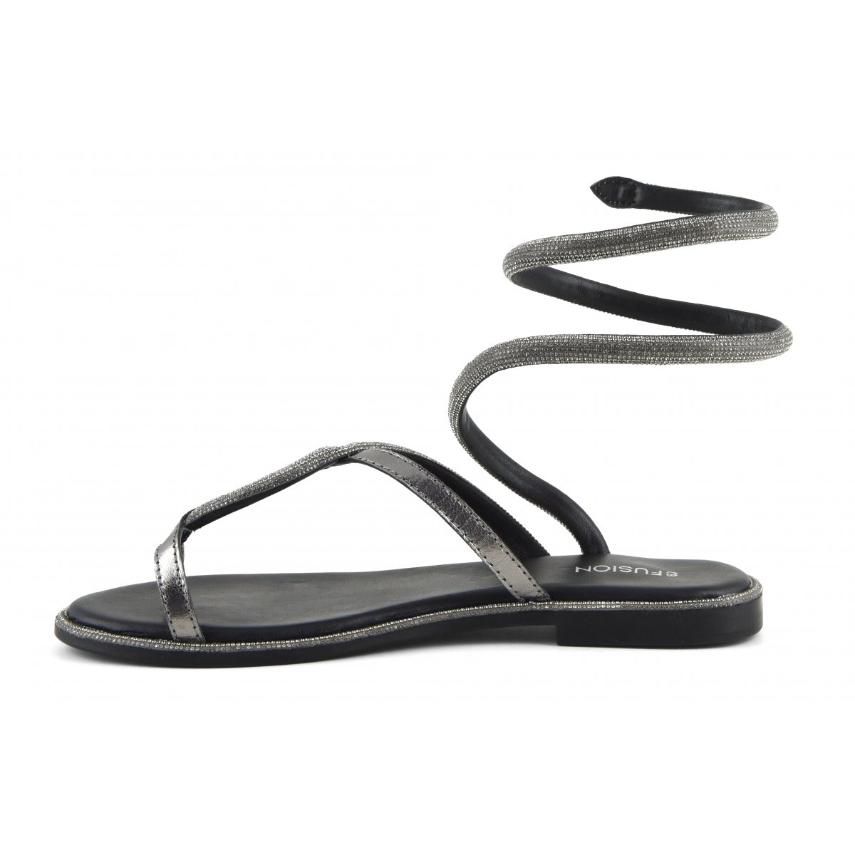 Sandalo wrap up con strass