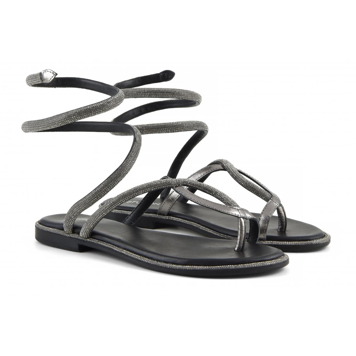 Sandalo wrap up con strass