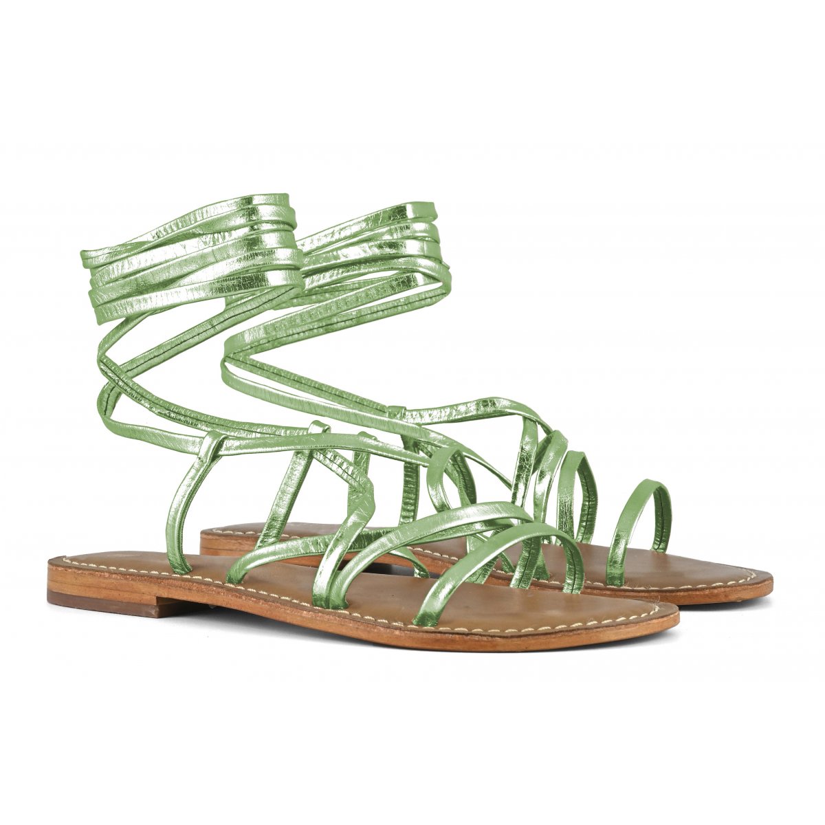 Sandalo lacci in pelle