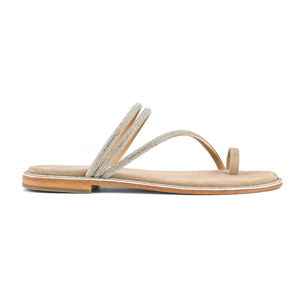 Sandalo infradito minimal con strass