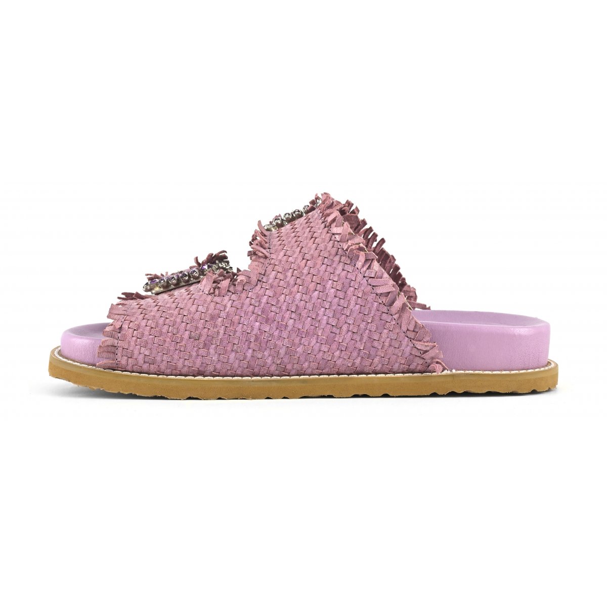 Sandalo gioiello in pelle intrecciata