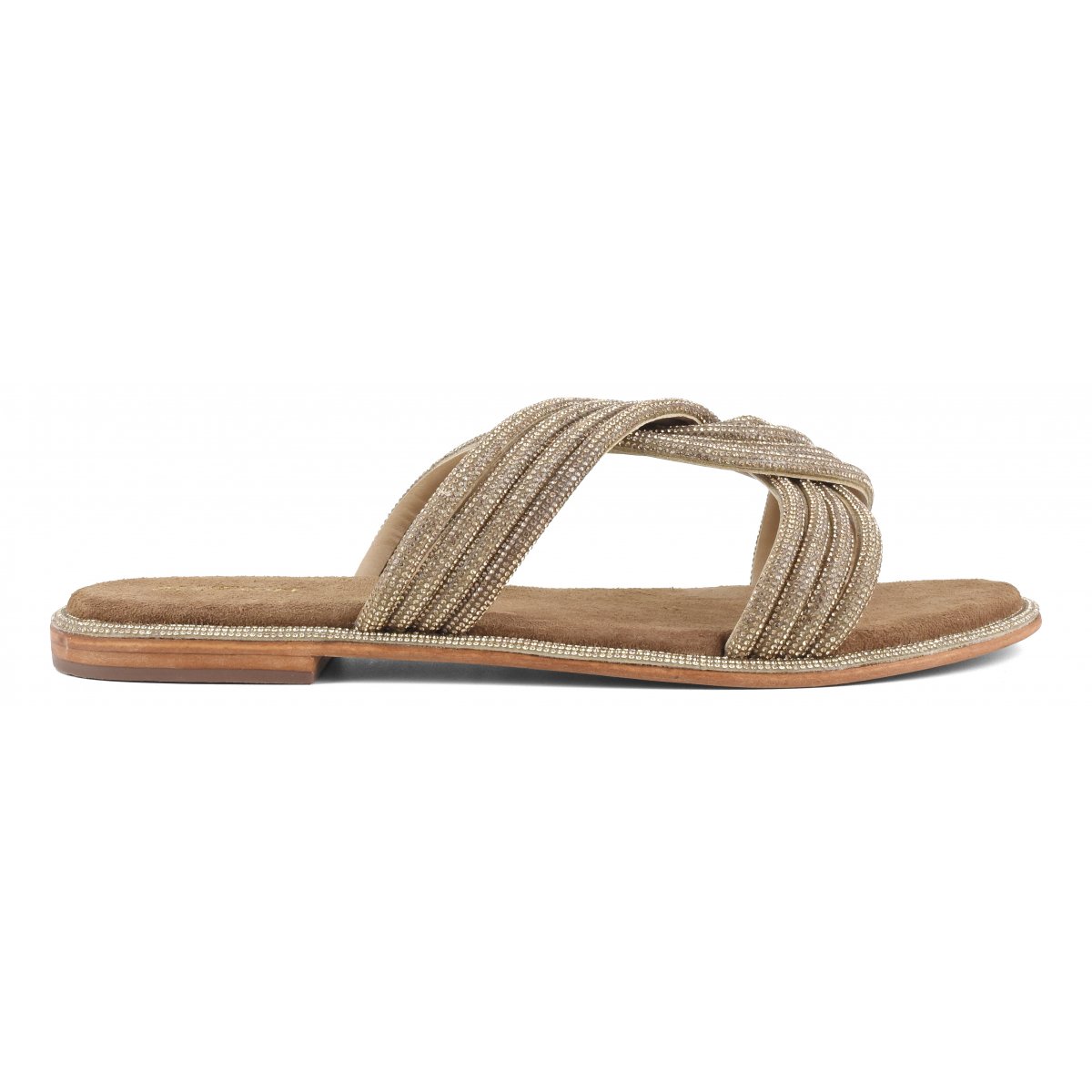 Sandalo fascia nodo strass