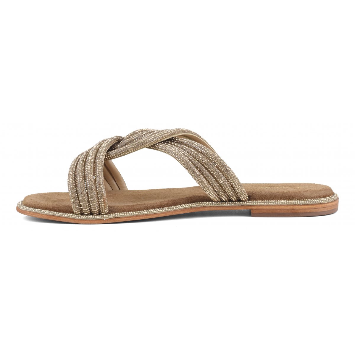 Sandalo fascia nodo strass
