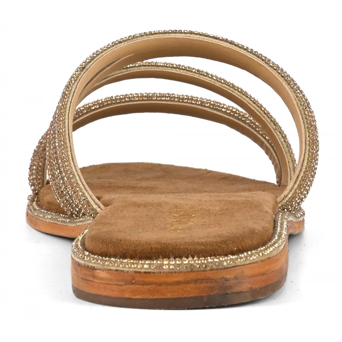 Sandalo con fasce strass