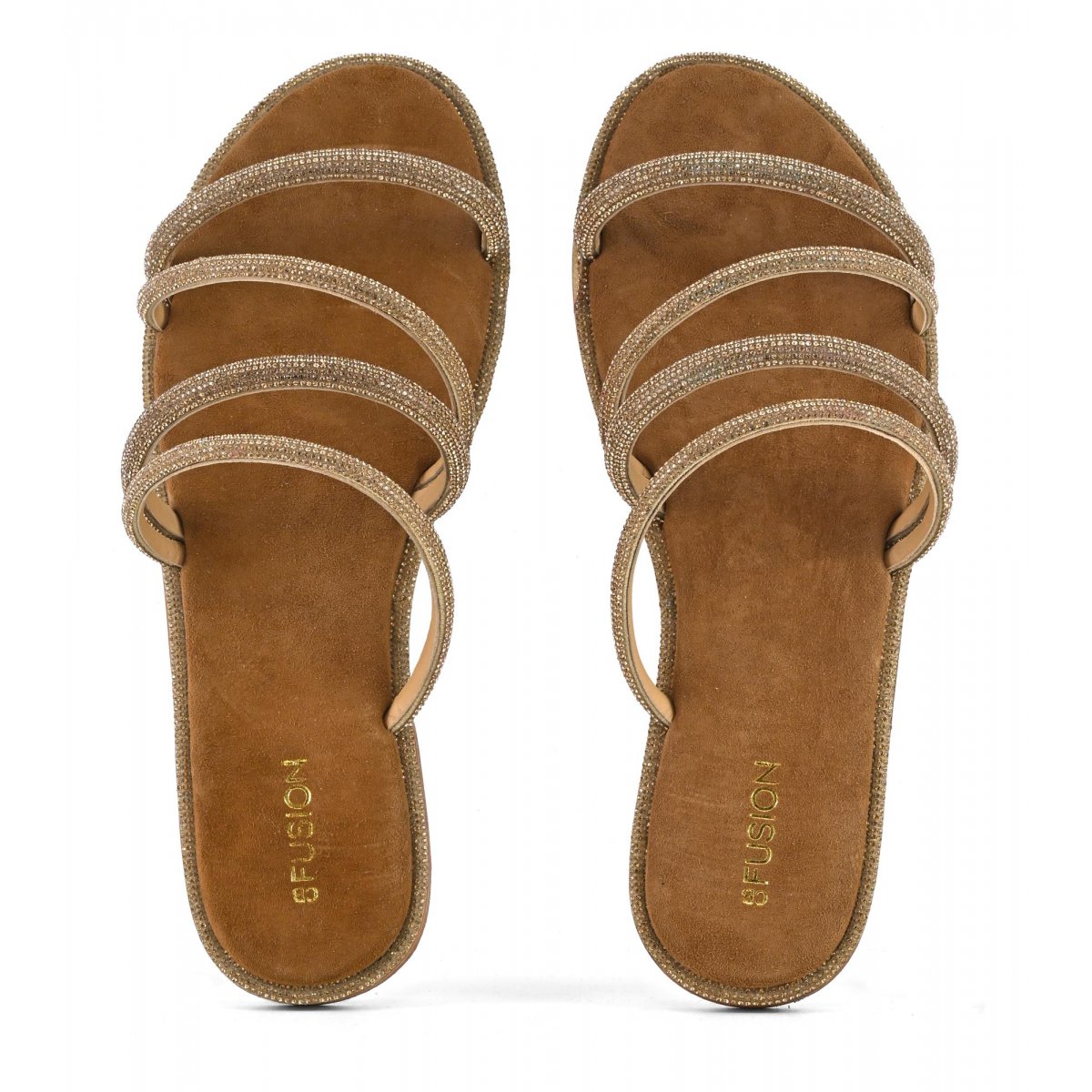 Sandalo con fasce strass