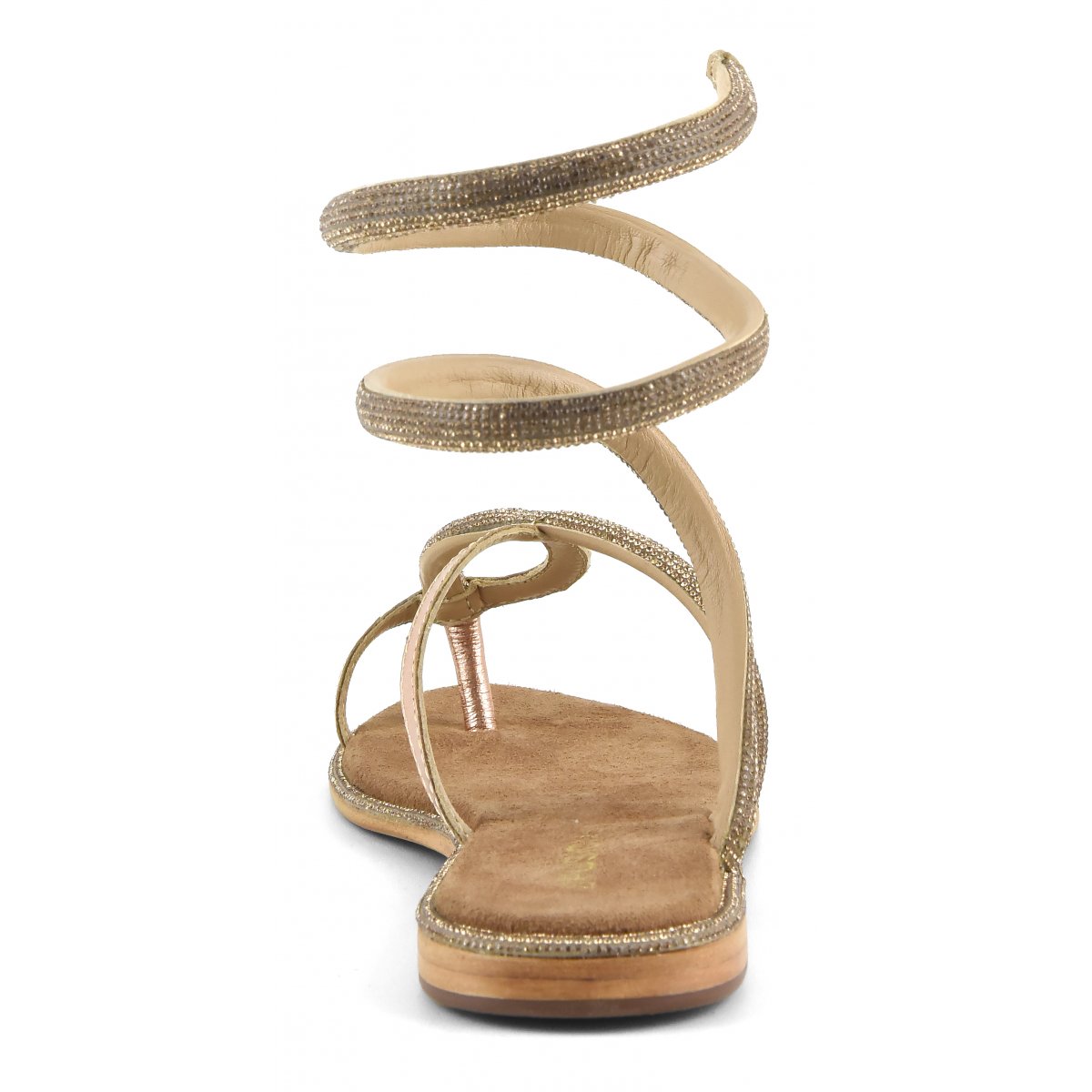 Sandalo wrap up con strass