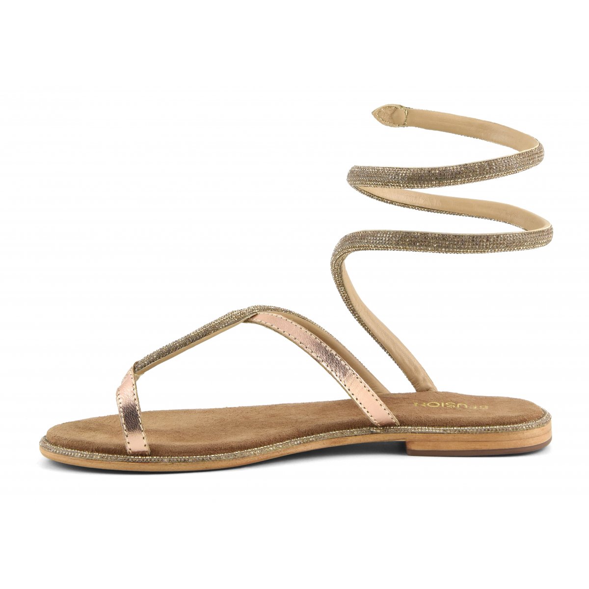 Sandalo wrap up con strass