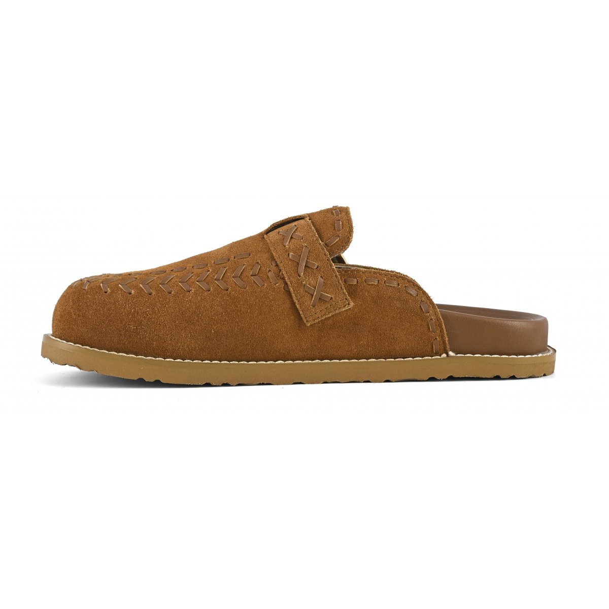 Sabot in pelle cuciture etniche