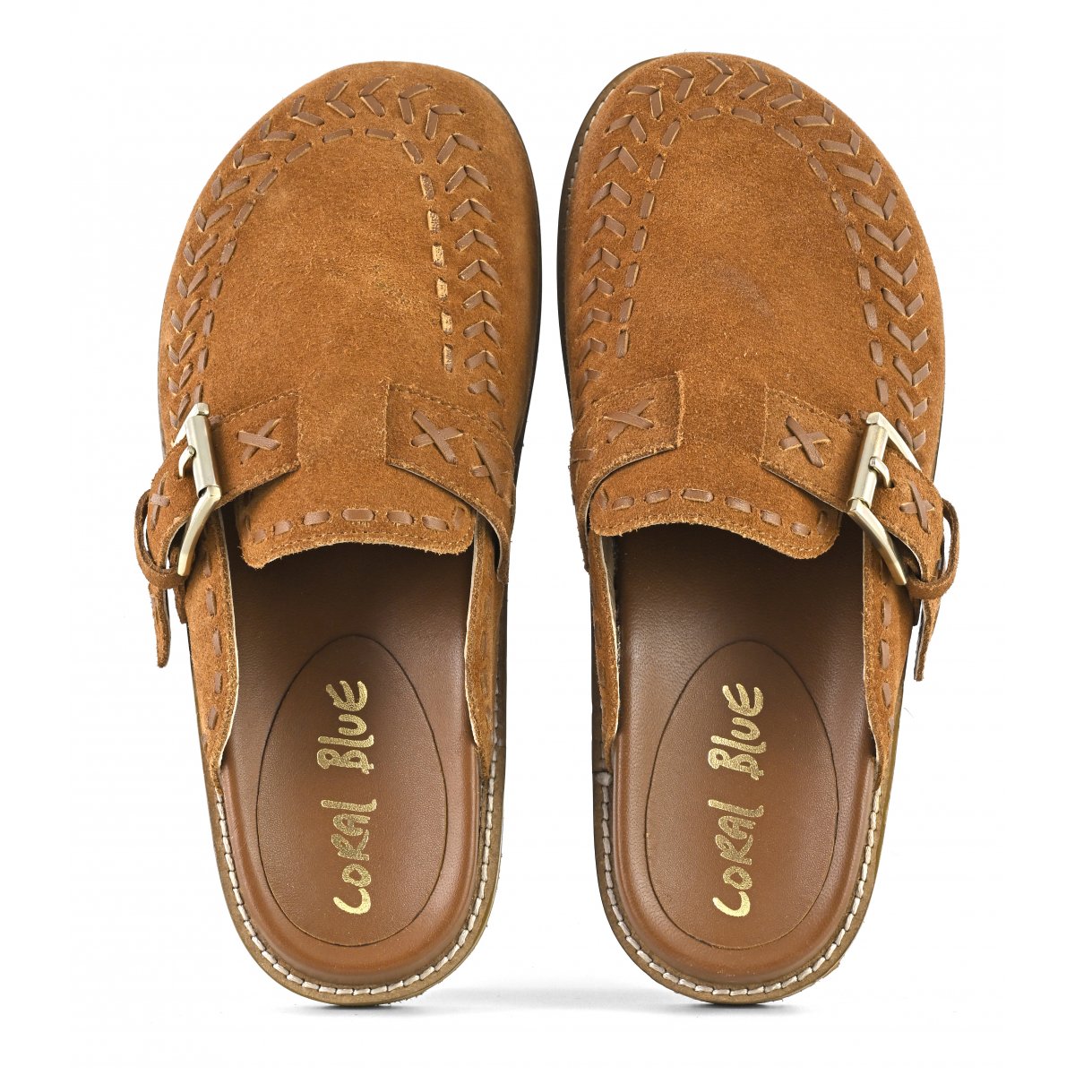Sabot in pelle cuciture etniche