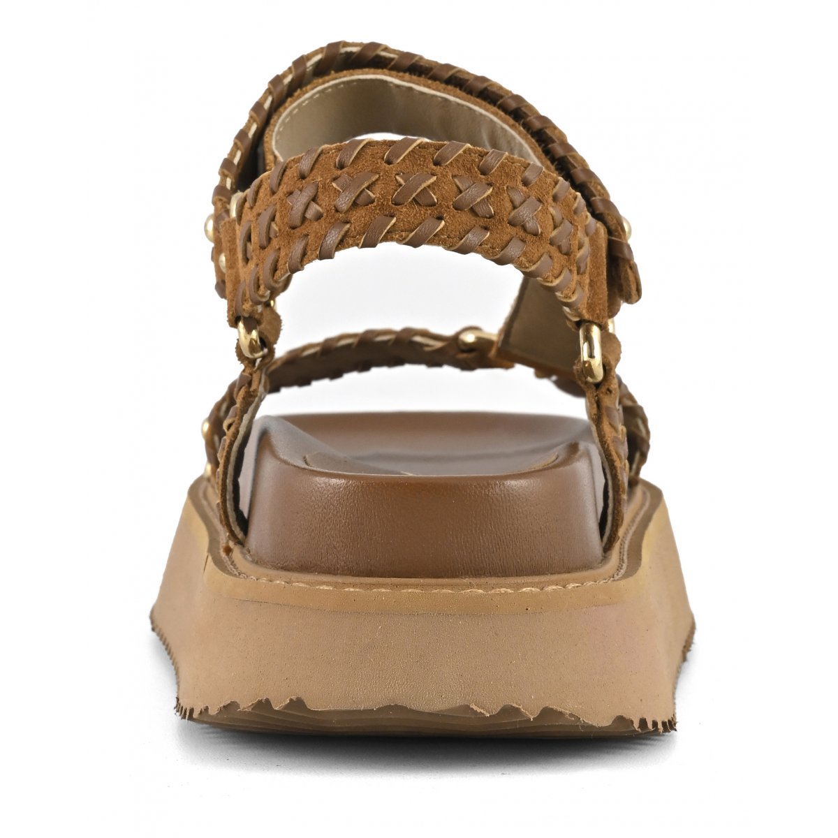 Platform in pelle infilature etniche