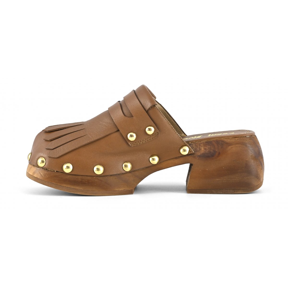 Zoccolo con frange in pelle