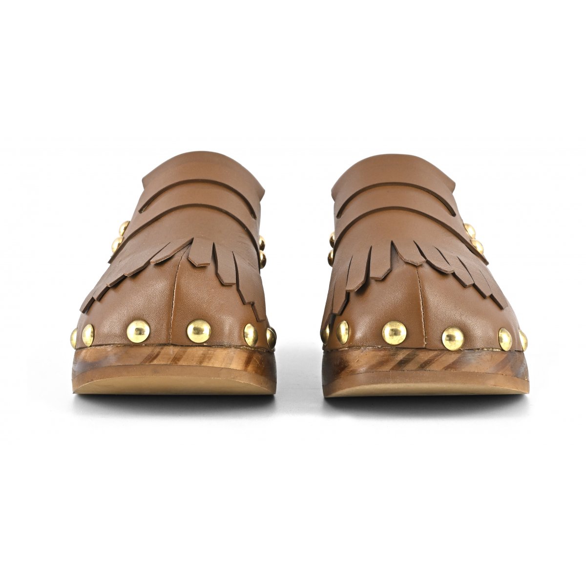 Zoccolo con frange in pelle
