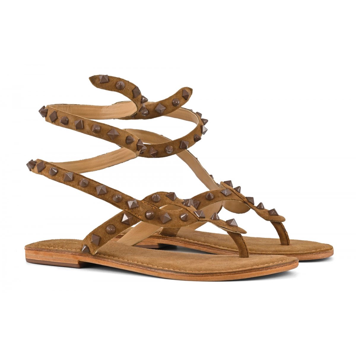 Sandalo wrap up borchie piramidali