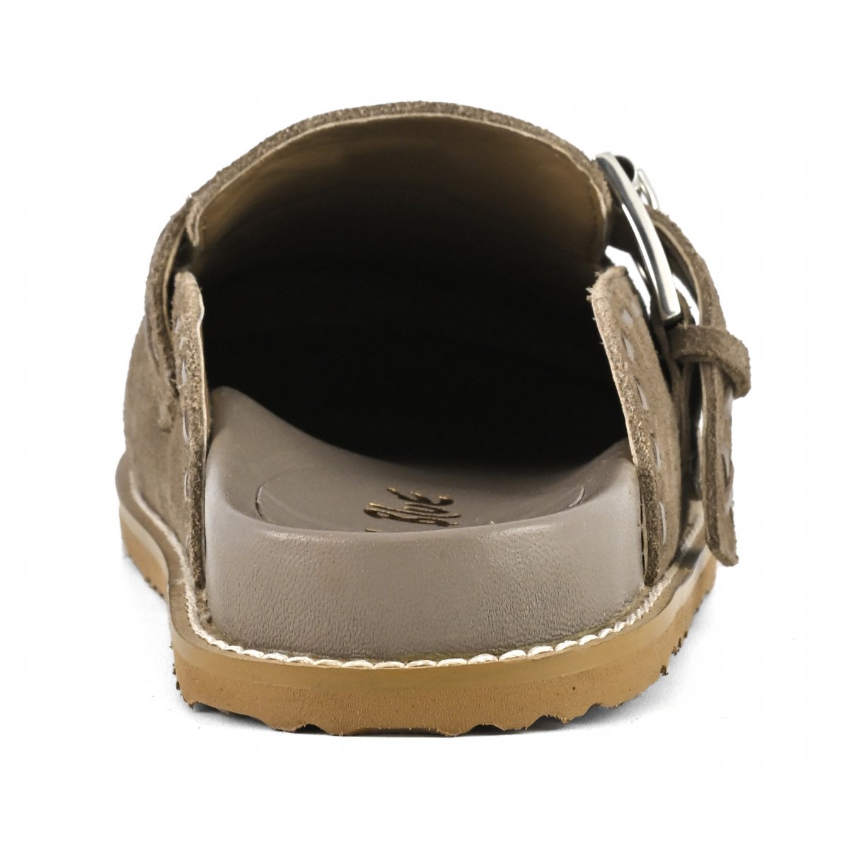 Sabot in pelle cuciture etniche