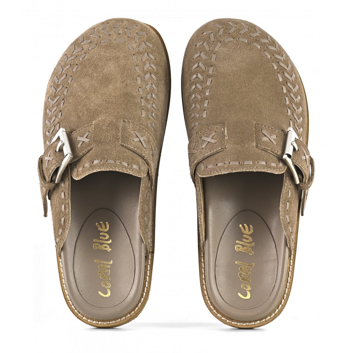 Sabot in pelle cuciture etniche